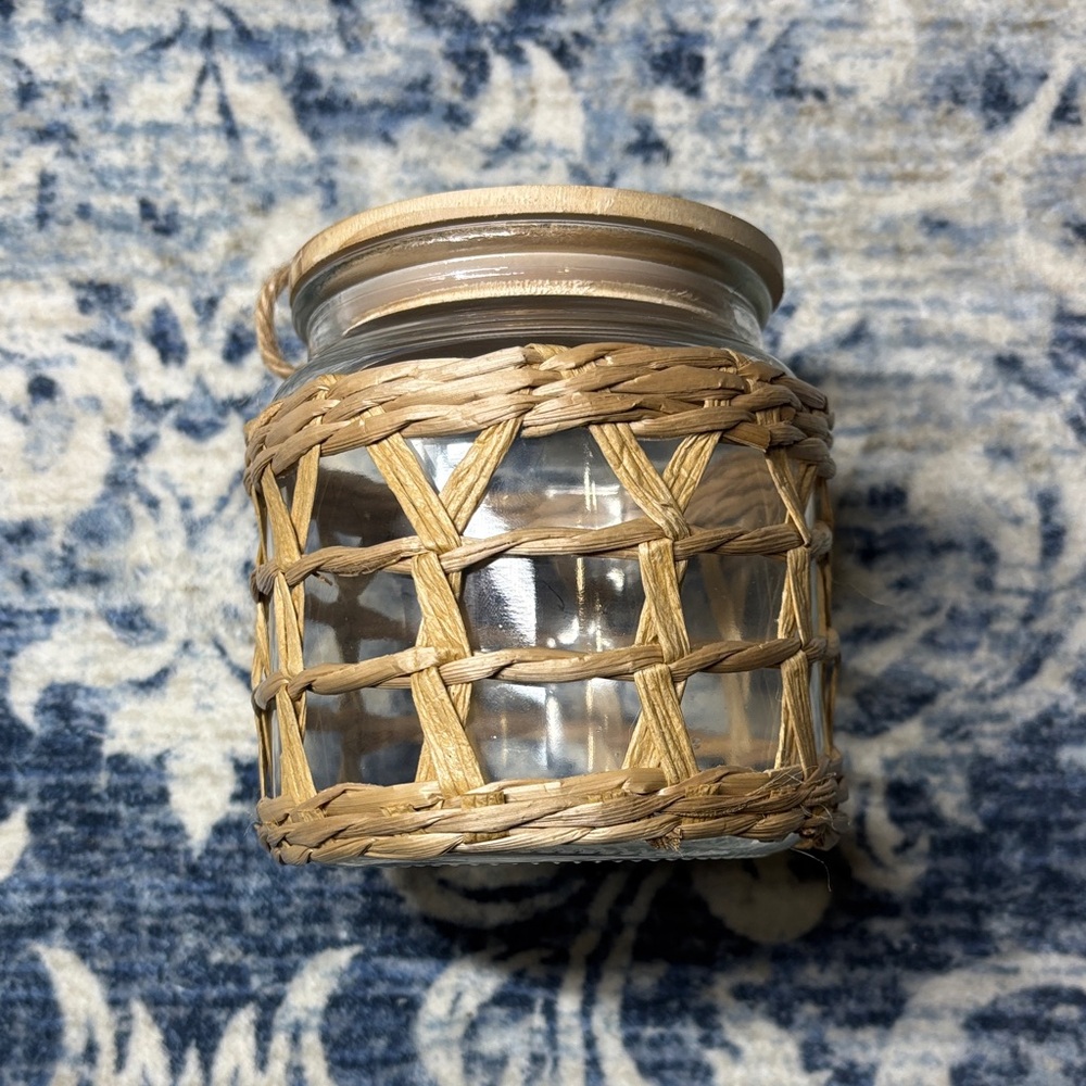 Woven Glass Jar with Lid